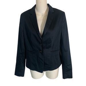 Ann Taylor Navy Blazer with Notched Lapel and Fitted Silhouette Ladies Sz 4